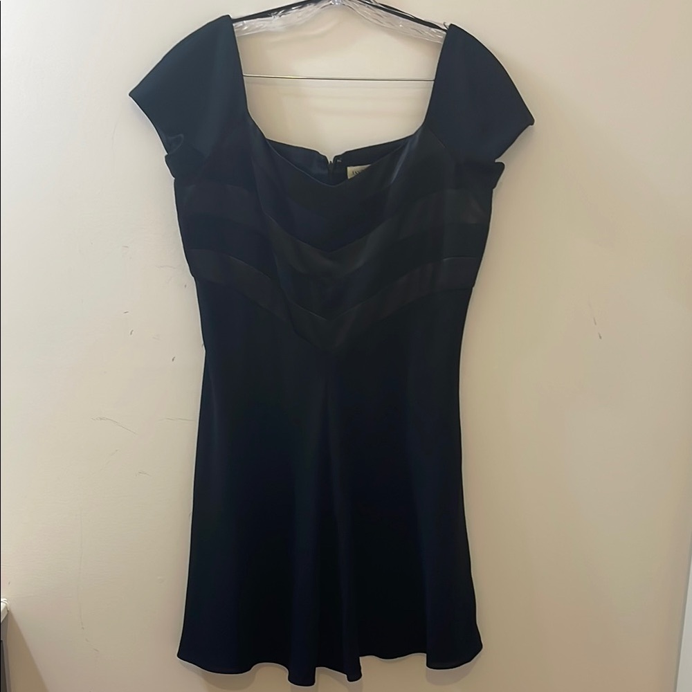 Vintage Ann Taylor Square Neck Black Minidress, Size 14